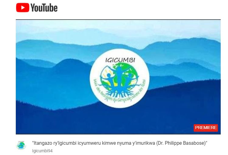 Itangazo Ry’Umuryango Igicumbi, Icyumweru Kimwe Nyuma Y’Imurikwa (Video-Dr. Philippe Basabose)